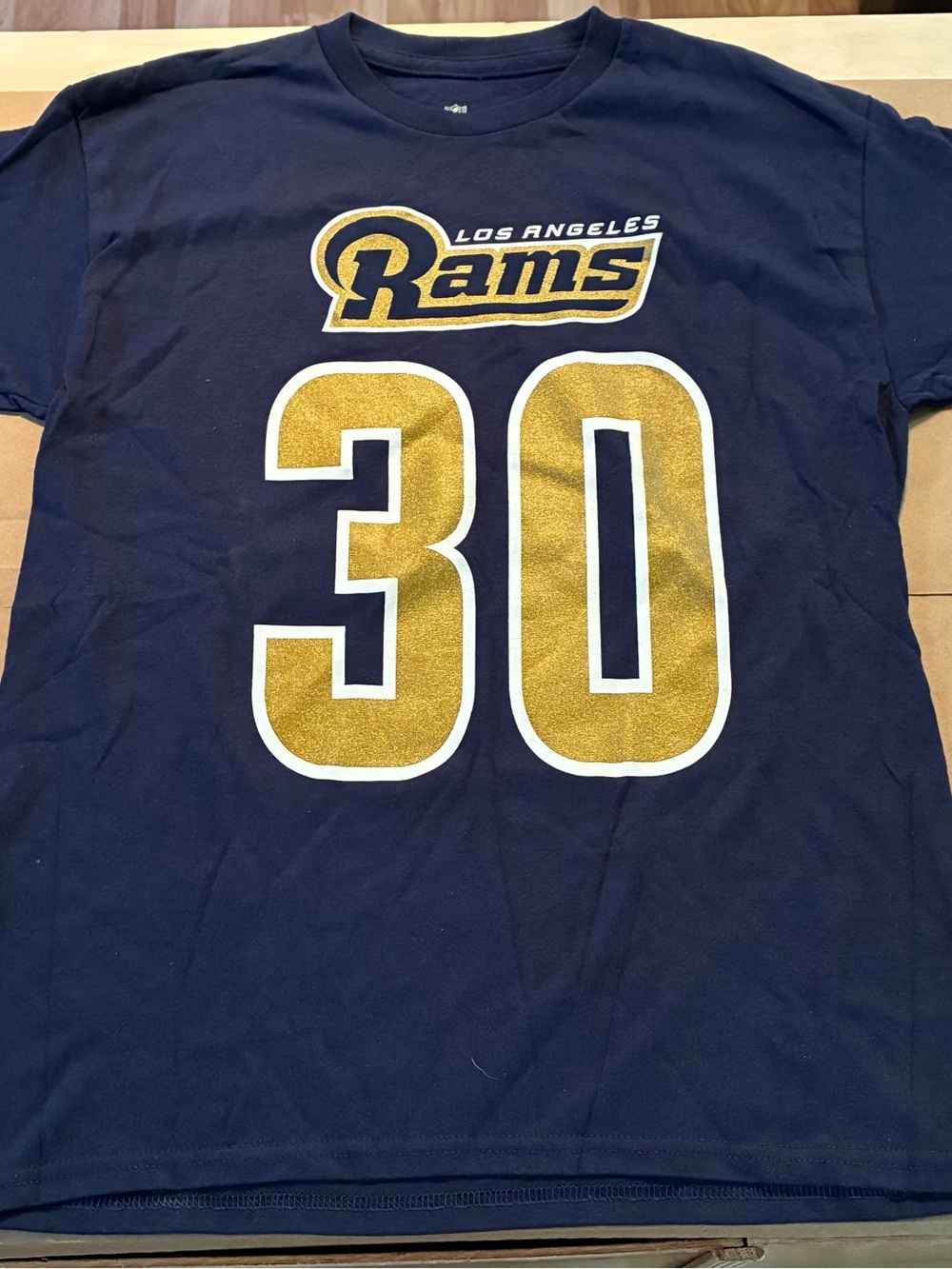 LA Rams NFL Blue Youth T-shirt Size L (14-16) 100% Cotton #30 Gurley II